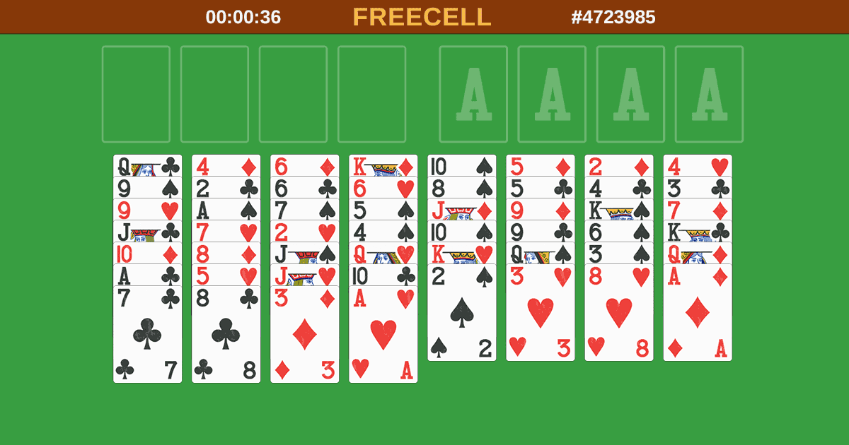 Freecell Solitaire: free card game, play online and in full-screen without  registration